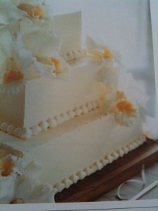 Buttercream with real orchids