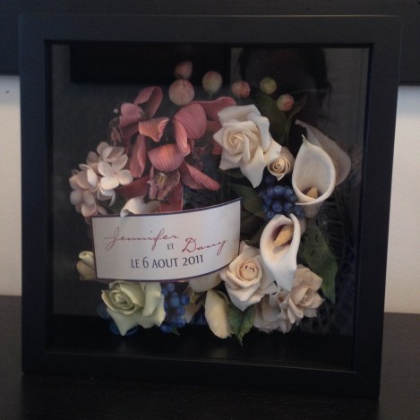 Shadowbox of the flower remains