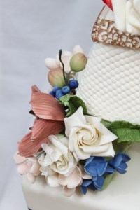 Closeup of Flowers on My Wedding Cake